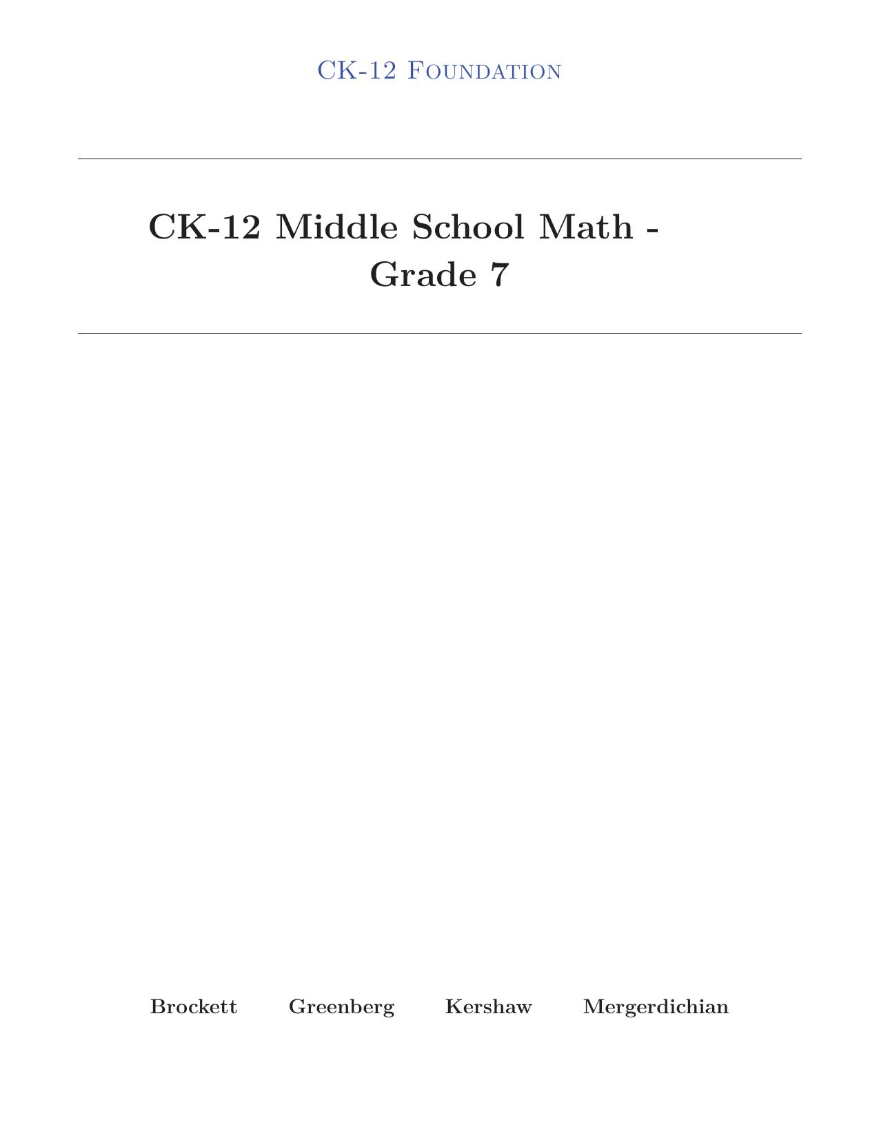 Middle School Math Grade7 Chapter1